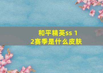 和平精英ss 12赛季是什么皮肤